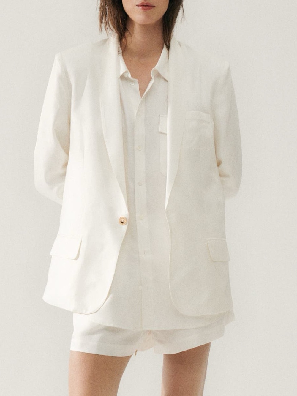 Silk Laundry Twill Miami Blazer White Silk Blazer Bridal Wedding Oversized S